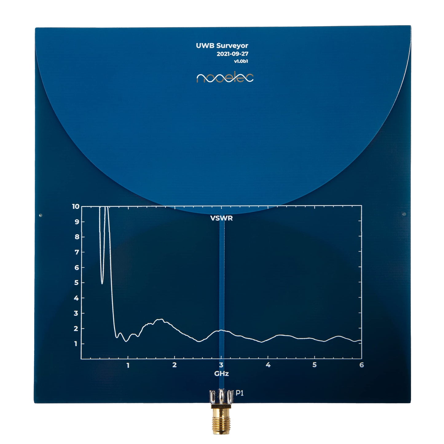 Nooelec UWB Surveyor Antenna - Extremely Wide Bandwidth Biconical Low-Profile PCB Antenna. Frequency Range of 700MHz to 10GHz, Average Gain of 3dBi
