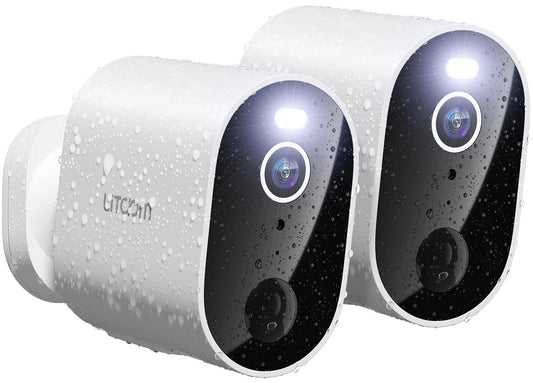 litokam Security Cameras Wireless Outdoor, 2K Battery Powered Outdoor Camera Wireless with Full Color Night Vision, PIR Motion Detection, 2.4G WiFi
