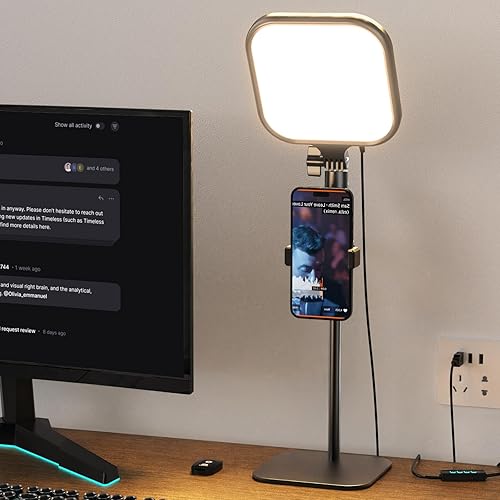 UBeesize Zoom Lighting for Computer, Video Conference Lighting for Video Calls, Desk Light with Stand and Phone Holder for Webcam, Home Office