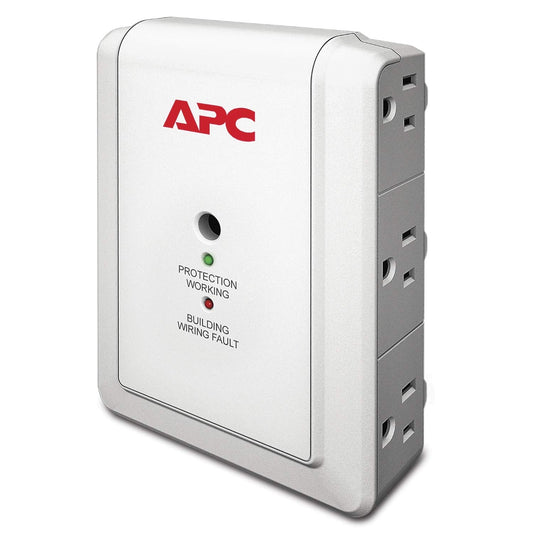 APC Wall Outlet Plug Extender, Surge Protector with USB Ports, P6WU2, (6) AC Multi Plug Outlet, 1080 Joule Surge Protection White