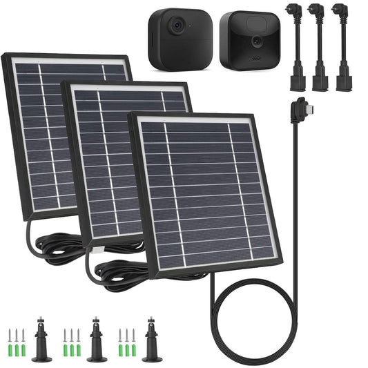 iTODOS 3 Pack Solar Panel Compatible with Blink Outdoor 4 (4th Gen)/Blink Outdoor (3rd Gen) XT3 and Blink XT/XT2 Camera,11.8Ft Outdoor Power Cable