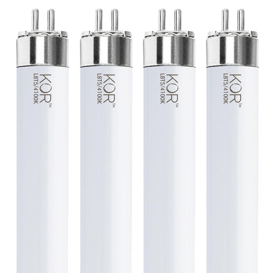 KOR F8T5/CW T5 LED Tube Light Bulbs, 12-Inch, 5W, 500 Lumens, 4-Pack