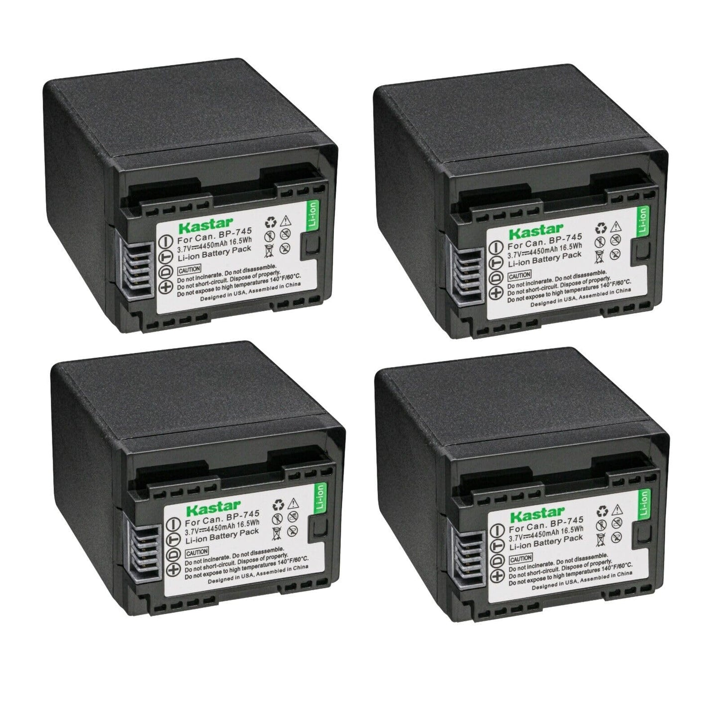Kastar BP-745 Battery 4-Pack Replacement for Canon VIXIA HF R800 HFR800, LEGRIA HF M36 HFM36, LEGRIA HF M38 HFM38, LEGRIA HF M46 HFM46, LEGRIA HF M52