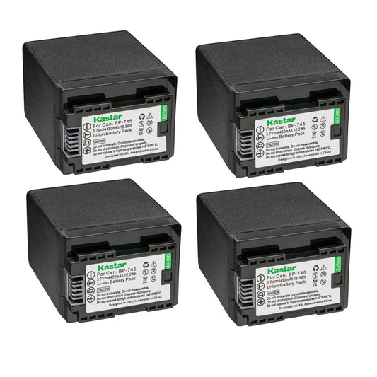 Kastar BP-745 Battery 4-Pack Replacement for Canon VIXIA HF R800 HFR800, LEGRIA HF M36 HFM36, LEGRIA HF M38 HFM38, LEGRIA HF M46 HFM46, LEGRIA HF M52