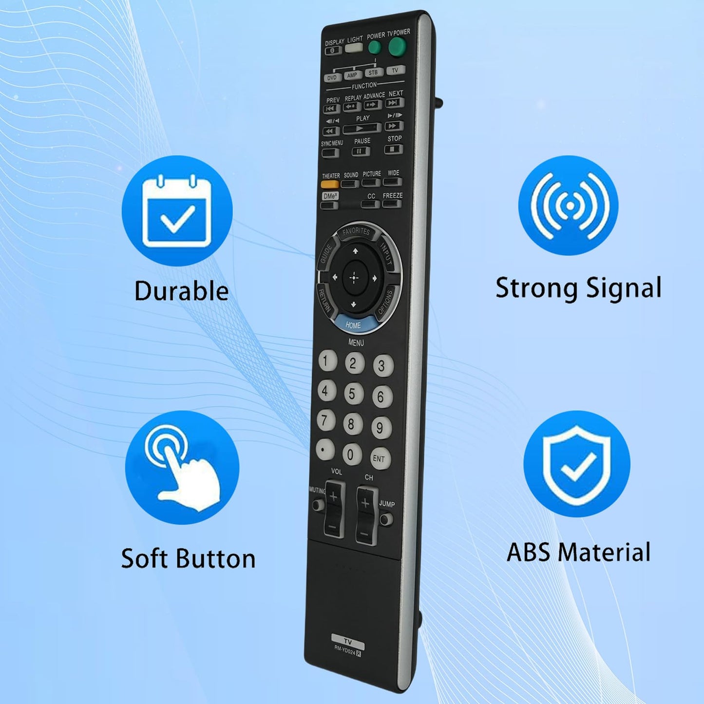 Replacement Remote Control RM-YD024 Compatible for Sony TV KDL46XBR8 KDL46Z4100 KDL-46Z4100 KDL-52XBR6 KDL-55XBR8 KDL-70XBR7