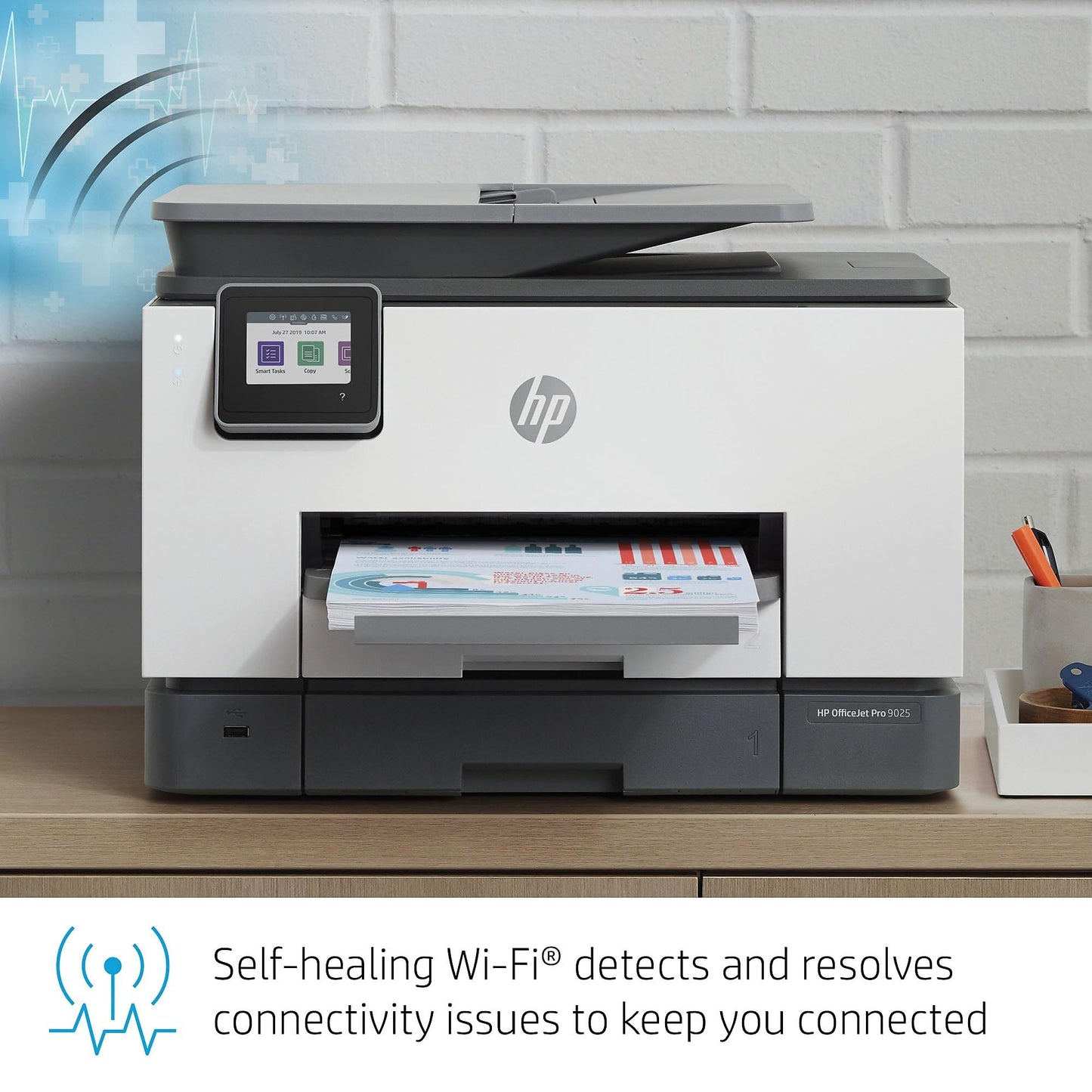 HP OfficeJet Pro 9025 All-in-One Wireless Printer, Single-Pass (Automatic) Document Feeder & Two Paper Trays, Smart Home Office Productivity, Instant