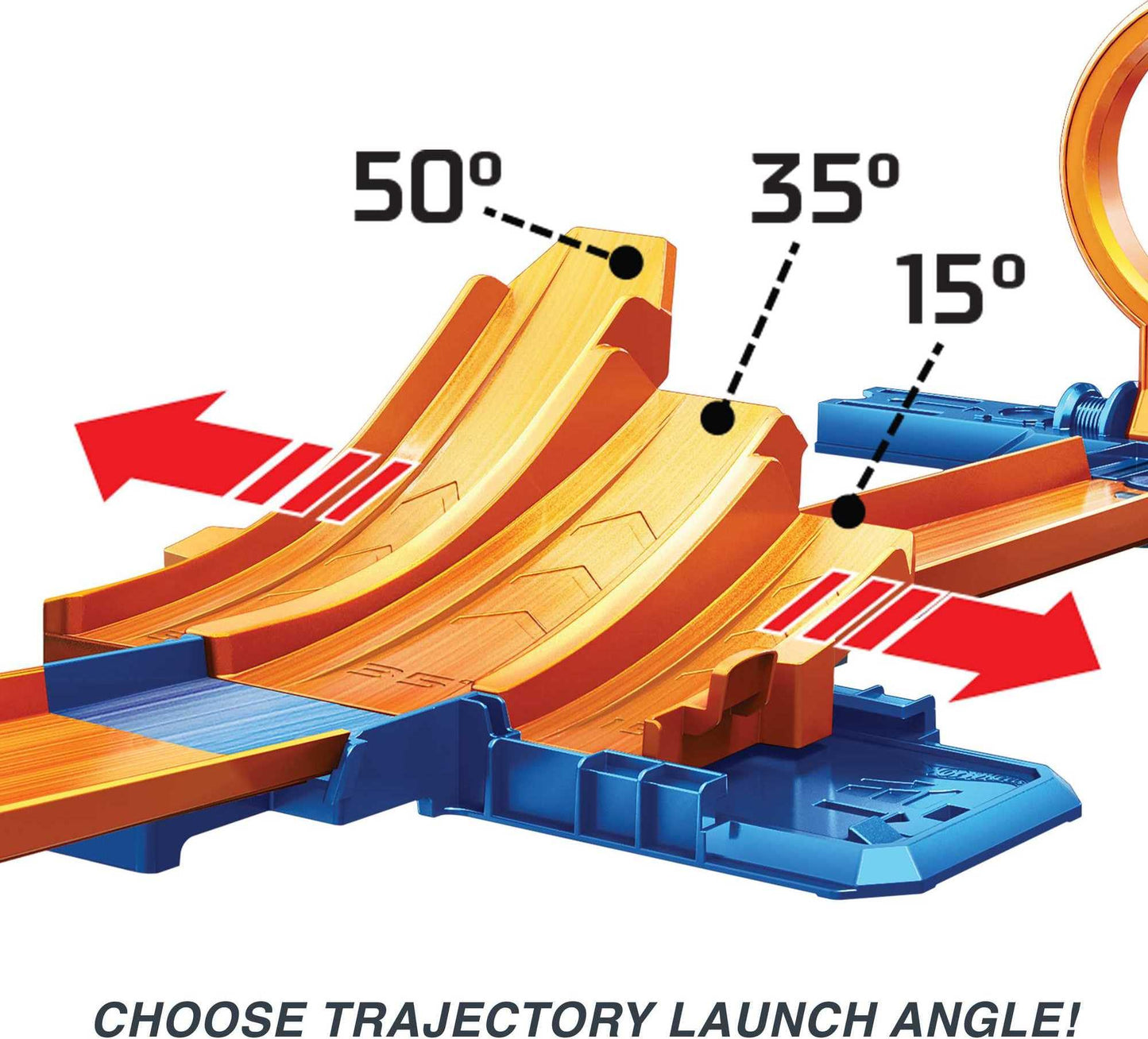Hot Wheels Toy Car Track Set with 1:64 Vehicle, STEAM Flight Path Challenge Playset, Learn The Basic Physics of Trajectory, Track Storage