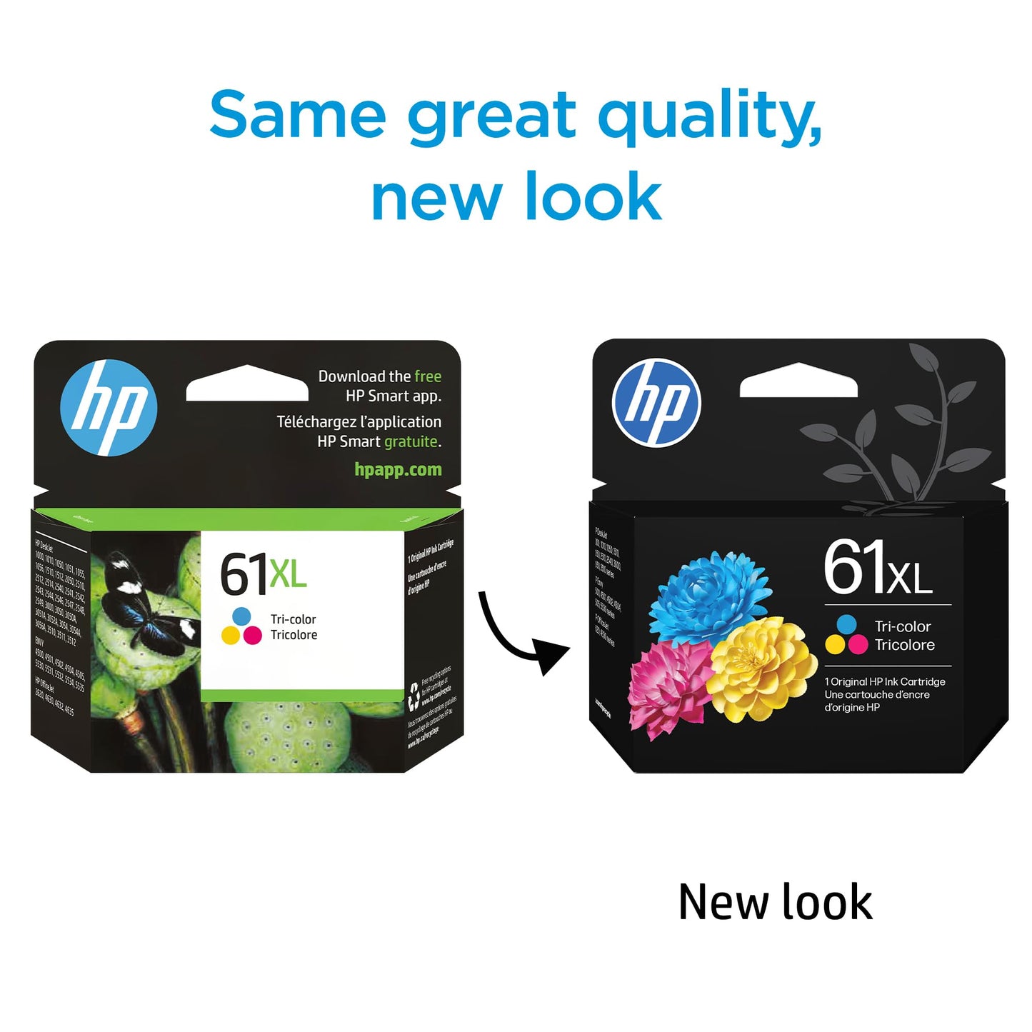 HP 61XL Tri-Color High-Yield Ink | Works with DeskJet 1000, 1510, 2050, 2510, 2540, 3000, 3050, 3510; Envy 4500, 5530; OfficeJet 2620, 4630 | Instant