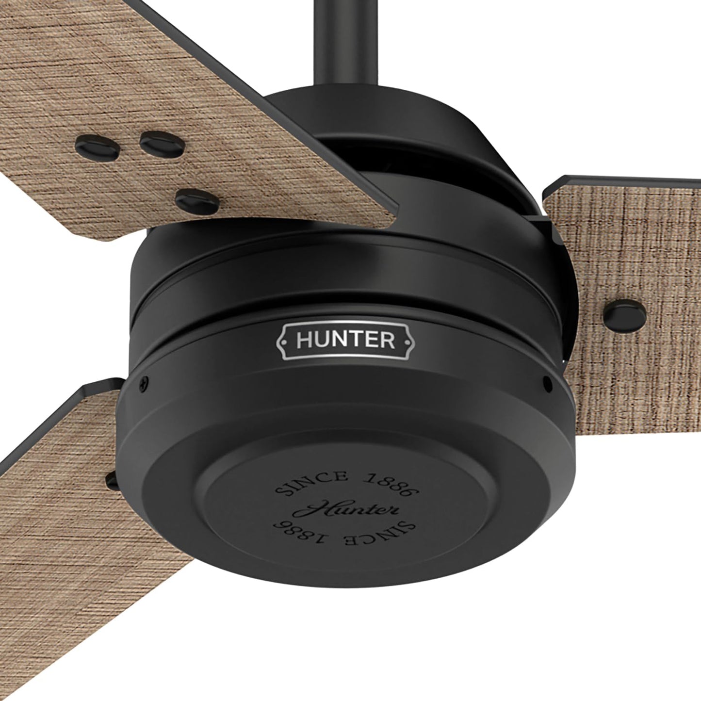 Hunter Fan 60 inch Ceiling Fan with No Light, Outdoor or Indoor Matte Black Ceiling Fan with 3 Blades for Porch, Living Room, Office, Kitchen, Garage