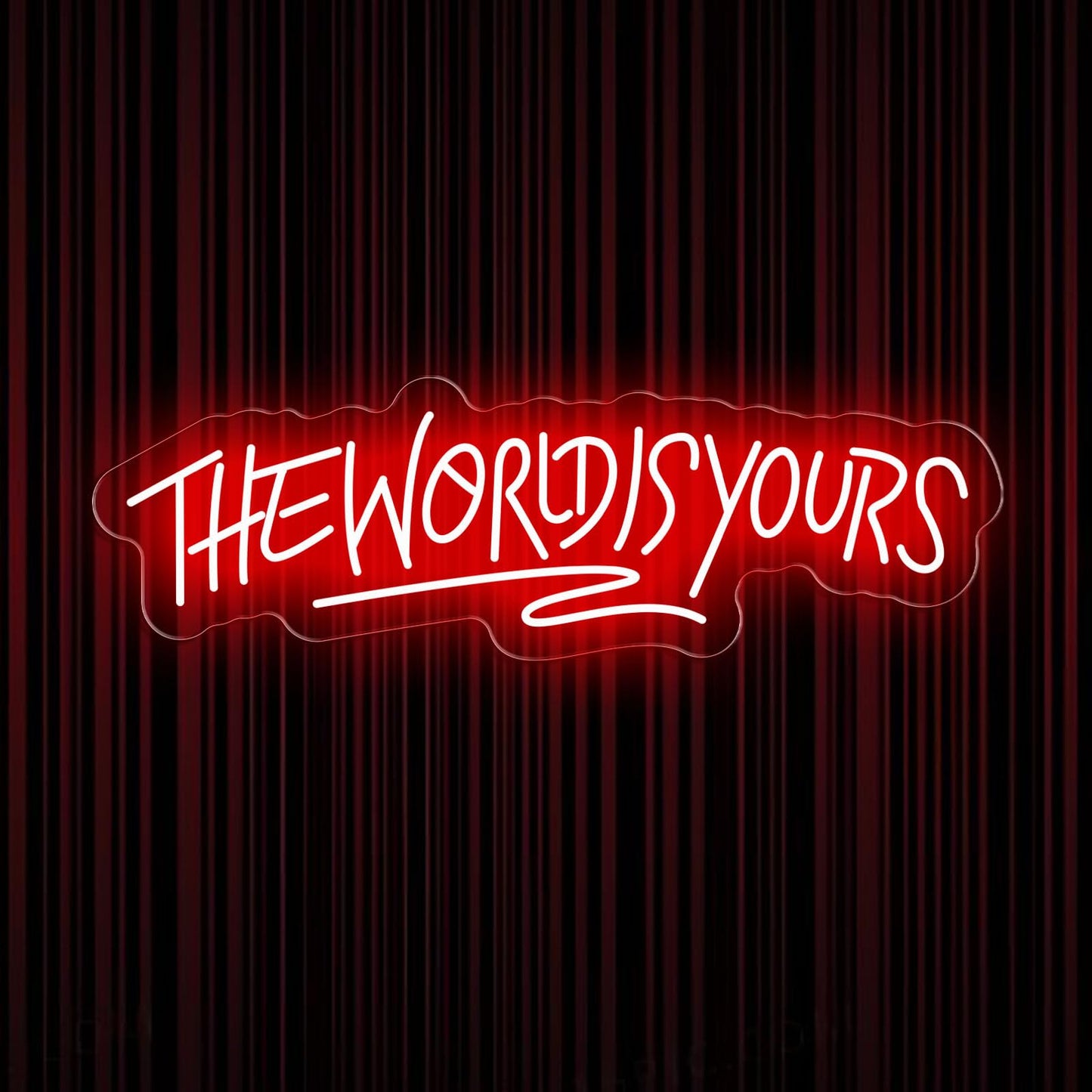 The World is Yours Neon Sign Dimmable World Yours LED Sign for Wall Decor USB Powered Neon Light for Man Cave Home Bar Bistro Club Cafe Wedding Game