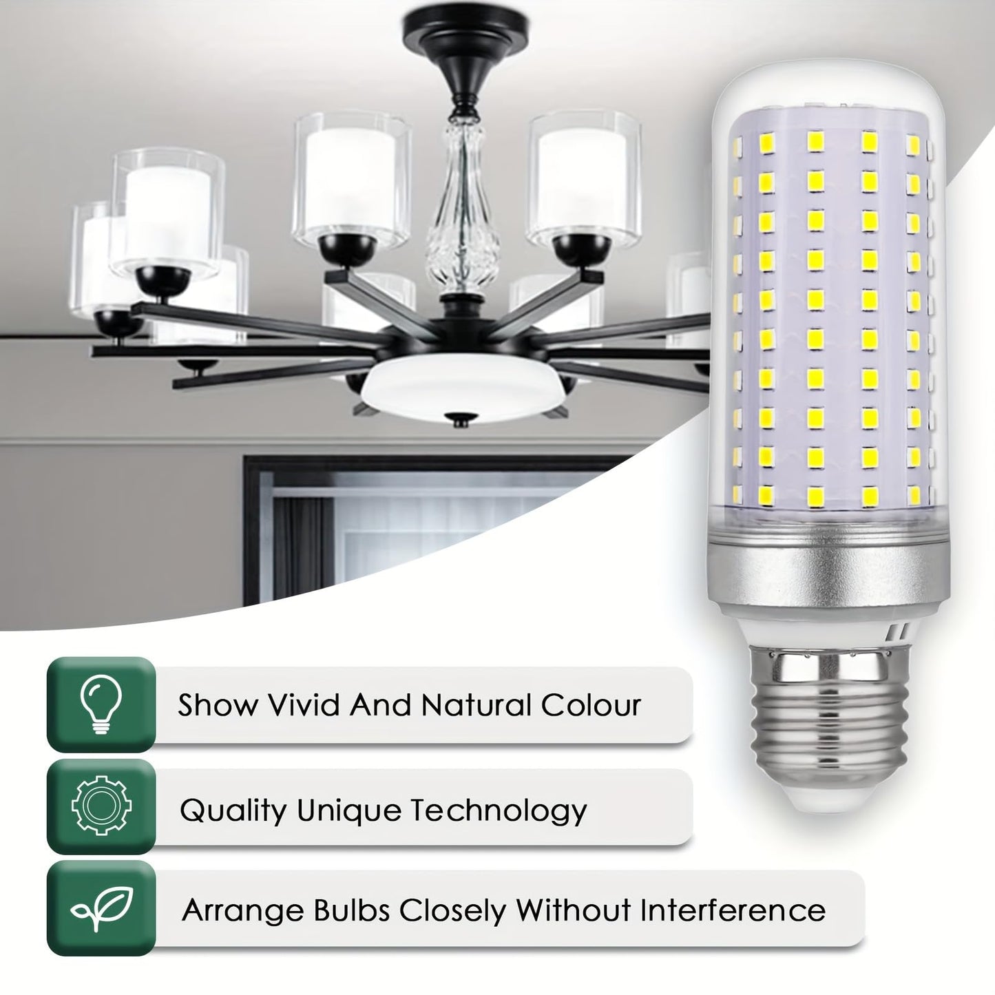 HJFF 4pcs LED Light Bulb 5000LM 350w Equivalent Super Bright 6000K Cool Daylight White 40W LEDs Bulb E26/E27 Medium Base for Outdoor Indoor Home