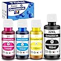 Pristar Compatible with HP 31 32XL Ink Bottle Set Compatible with HP Smart Tank 7301 7001 7602 5000 6001 5101 5102 5103 Plus 651 551 455 457 450