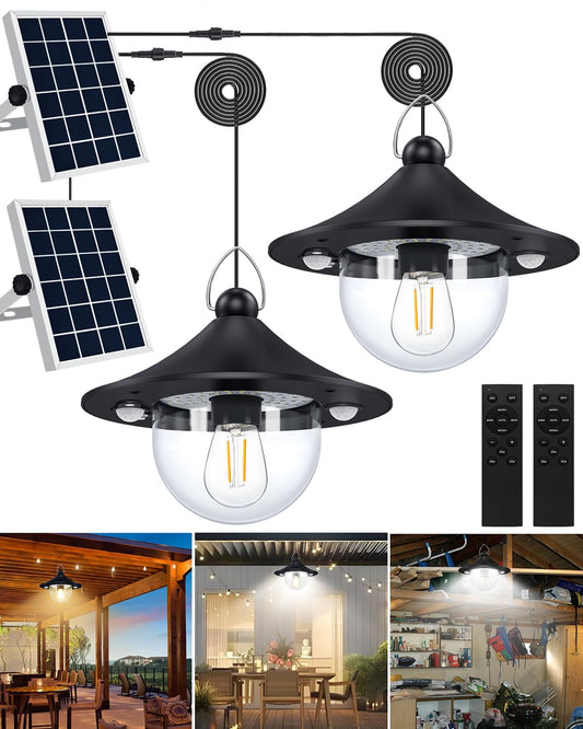AEQ Solar Shed Light Outdoor Indoor 3000LM Solar Lights Daytime Available with Remote Control, Double Motion Sensor & 5 Lighting Modes, Solar Indoor