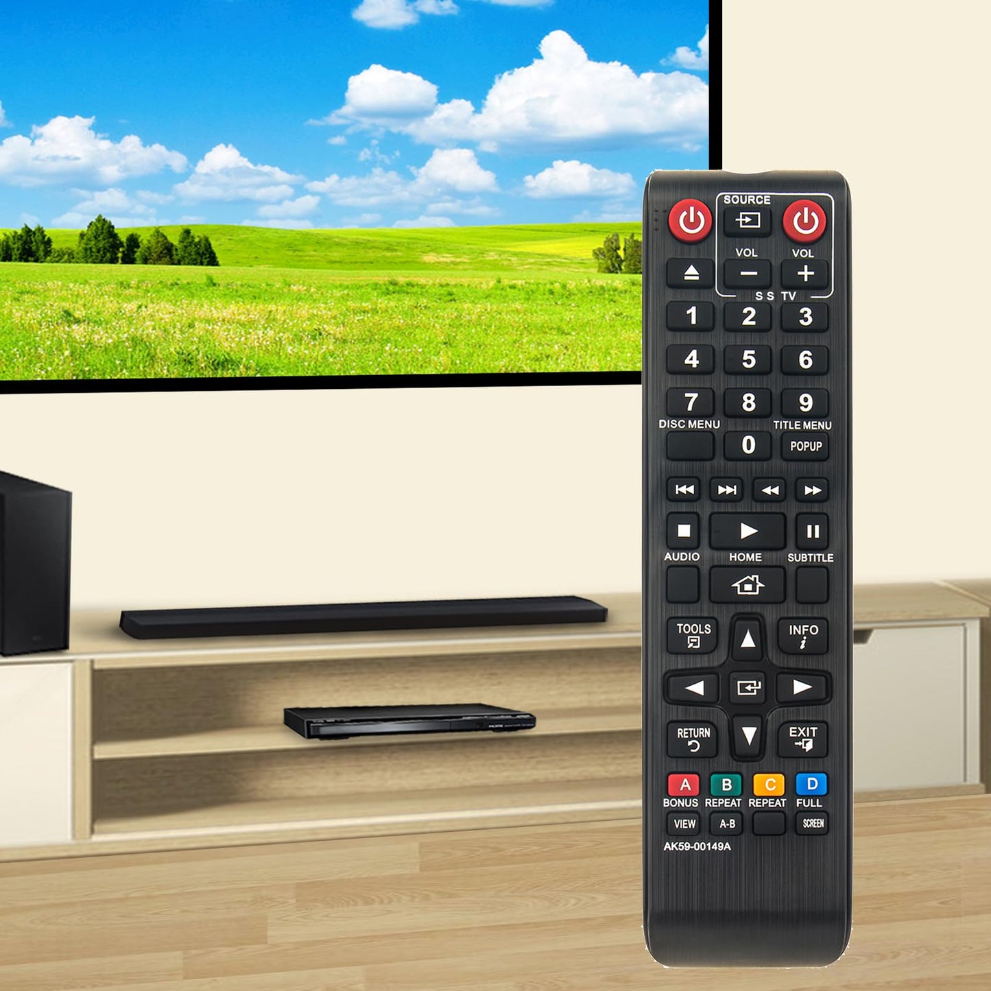 AK59-00149A Replacement Remote Control fit for Samsung BLU RAY DISC Player BD-ES5000 BD-ES5300 BD-F5100 BD-FM57C BD-HM59 Blu-ray Player