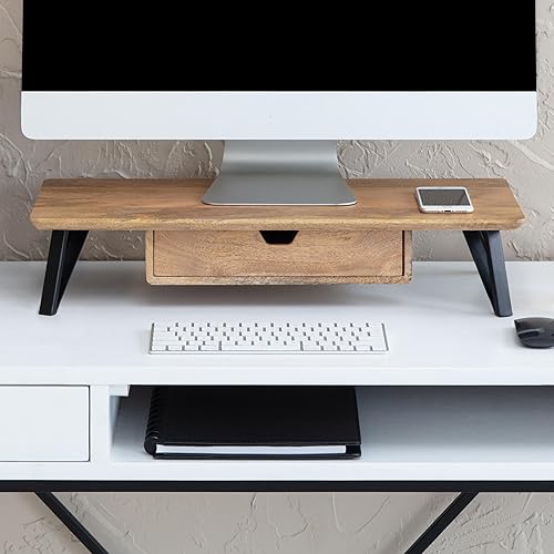 Anji Mountain Monitor Stand - Desktop Organizer & Laptop Riser, Ergonomic Monitor Riser, Space-Saving Monitor Stand for Desk, Durable Construction