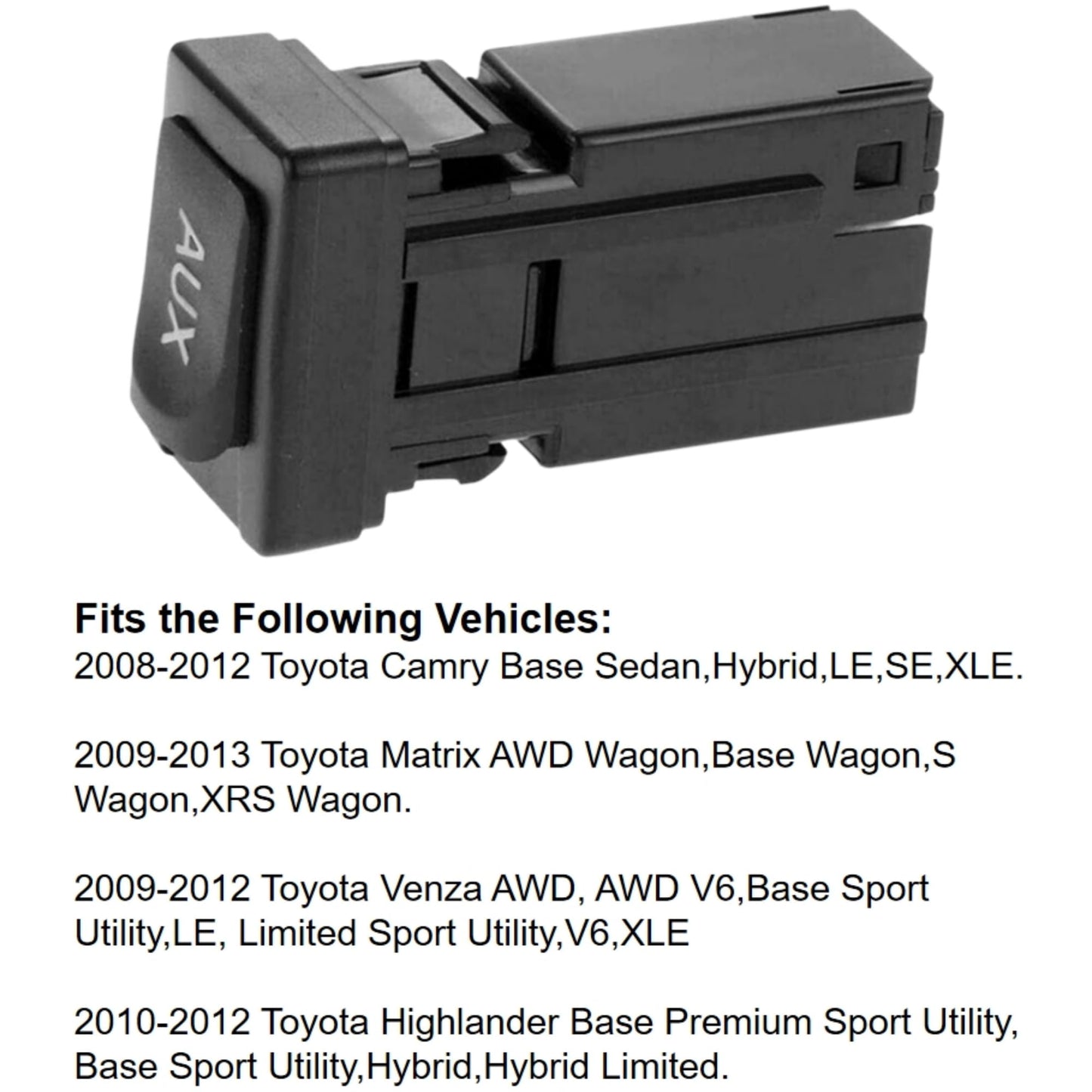 PANNUOSCS Aux Port Replacement Compatible with 2009-2013 Toyota Camry Matrix Venza Highlander 86190-02020