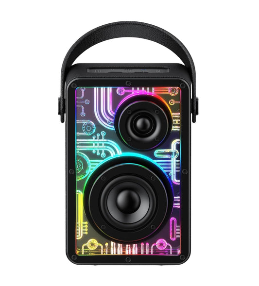Raymate Bluetooth Speakers Wireless, 80W Speakers with Subwoofer-V5.3, HiFi Stereo Sound, Rhythmic Lighting System, 15H Playtime, 8000mAh Power Bank