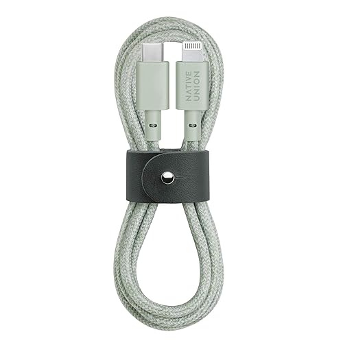 Native Union Belt Cable USB-C to Lightning - 4ft Ultra-Strong Reinforced Charging Cable with Leather Strap [MFi Certified] Compatible with iPhone 14…