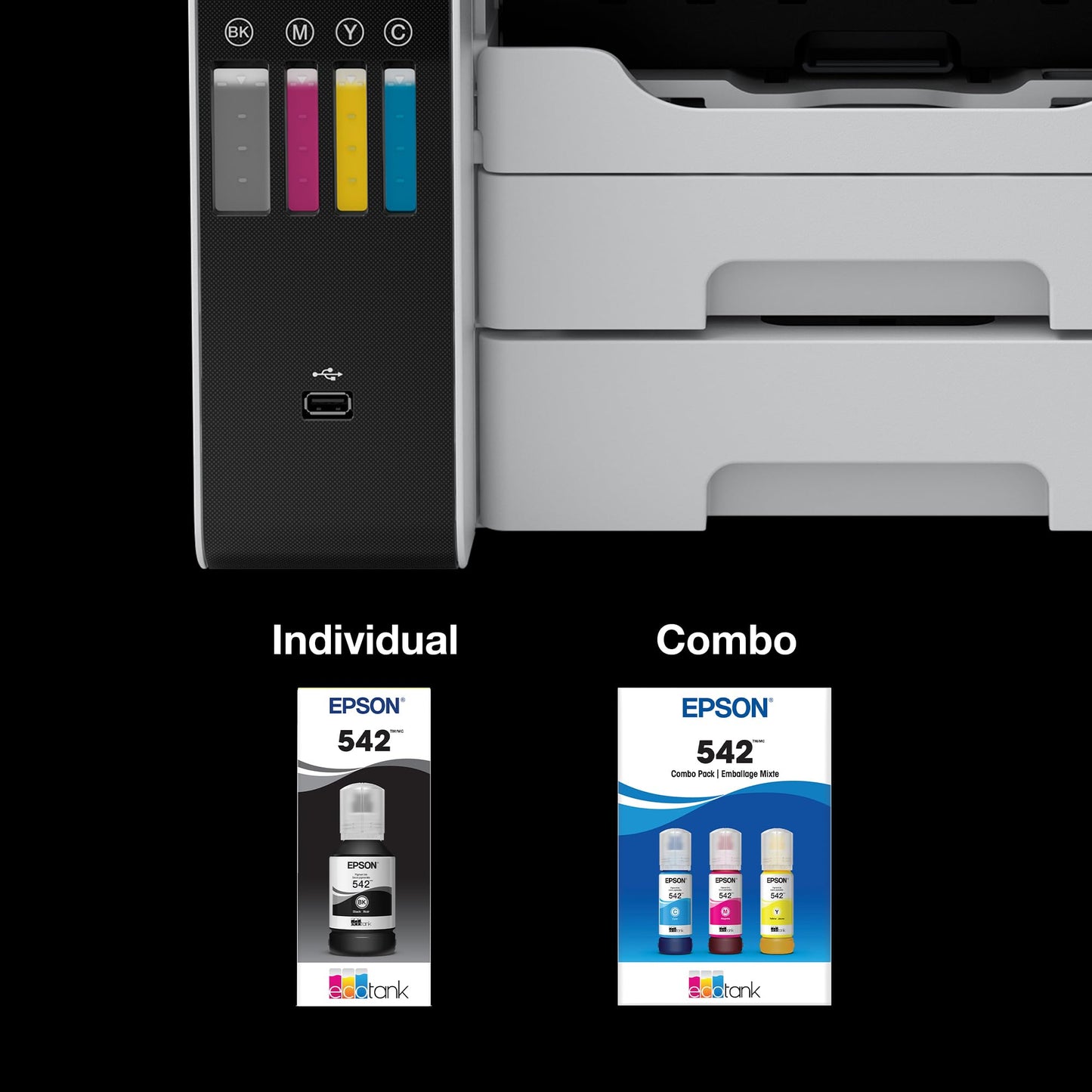 Epson 542 EcoTank Pro Ink Ultra-high Capacity Bottle Yellow (T542420-S) Works with ET-5150, 5170, 5180, 5800, 5850, 5880, 16600, 16650