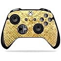 MightySkins Skin Compatible with Microsoft Xbox One X Controller - Gold Tiles | Protective, Durable, and Unique Vinyl Decal wrap Cover | Easy