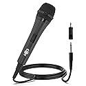 Singing Machine Wired Microphone for Karaoke, (Black) - Unidirectional Dynamic Vocal Microphone - Plug-in Microphone for Karaoke Machine, AMP, &
