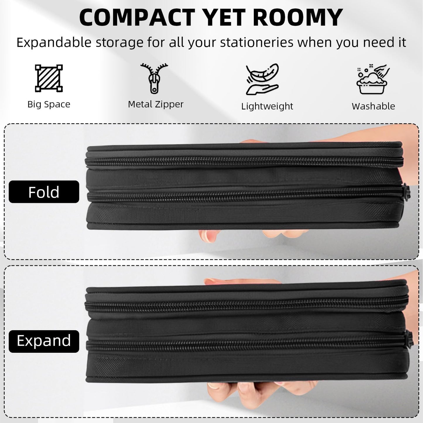 JIRAIKEI Gamer Pencil Case for Boys, Large Boys Pencil Pouch for Kids Teens School, Big Capacity Pen Box Pen Bag Organizer with 2 Compartments
