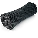 500-Pack Metallic Black Twist Ties - 6-Inch Reusable Cable, Wire & Bag Fasteners with Durable Metal Core
