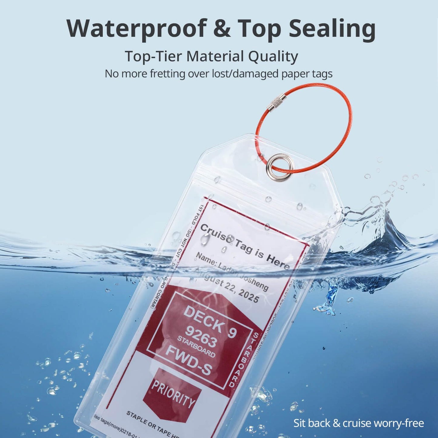 Cruise Ship Essentials for Carnival, Princess, NCL, MSC by JOLLYANTS, Cruise Luggage Tag Holders, Cruise Must Haves Waterproof & Reusable