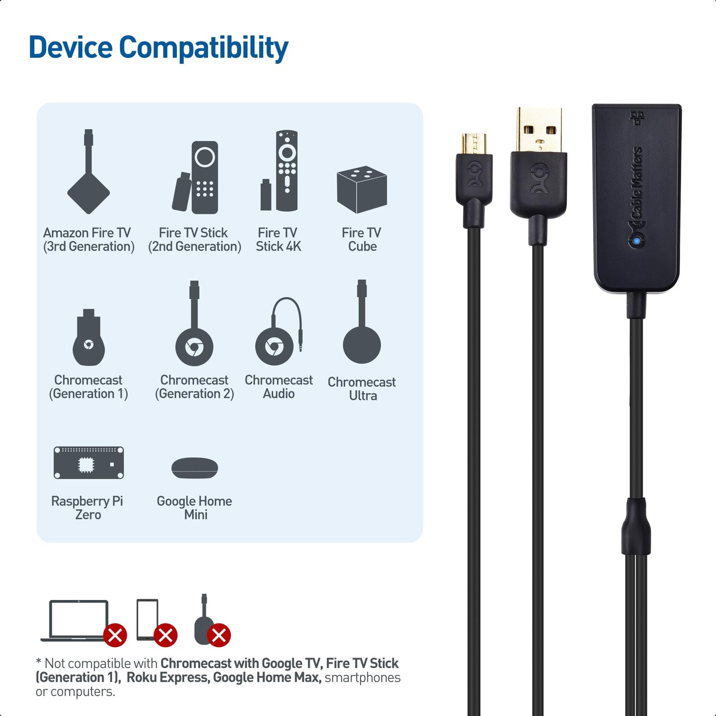 Cable Matters Micro USB to Ethernet Adapter, Fire Stick Adapter