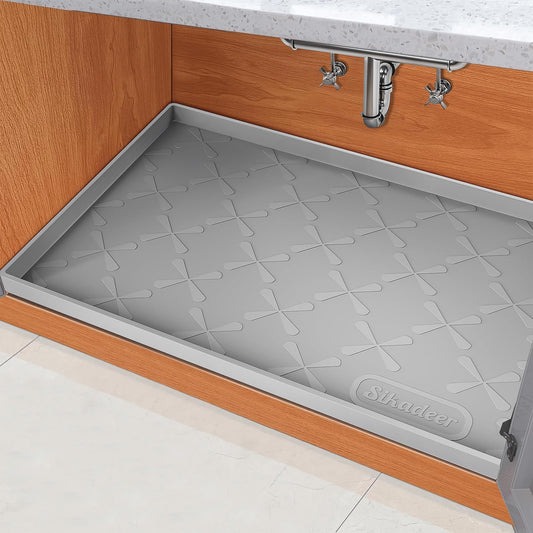 SIKADEER 34"x22" Under Sink Silicone Mat – Waterproof Drawer, Shelf & Cabinet Liner, Kitchen Sink Protector, Boot Tray & Pet Mat