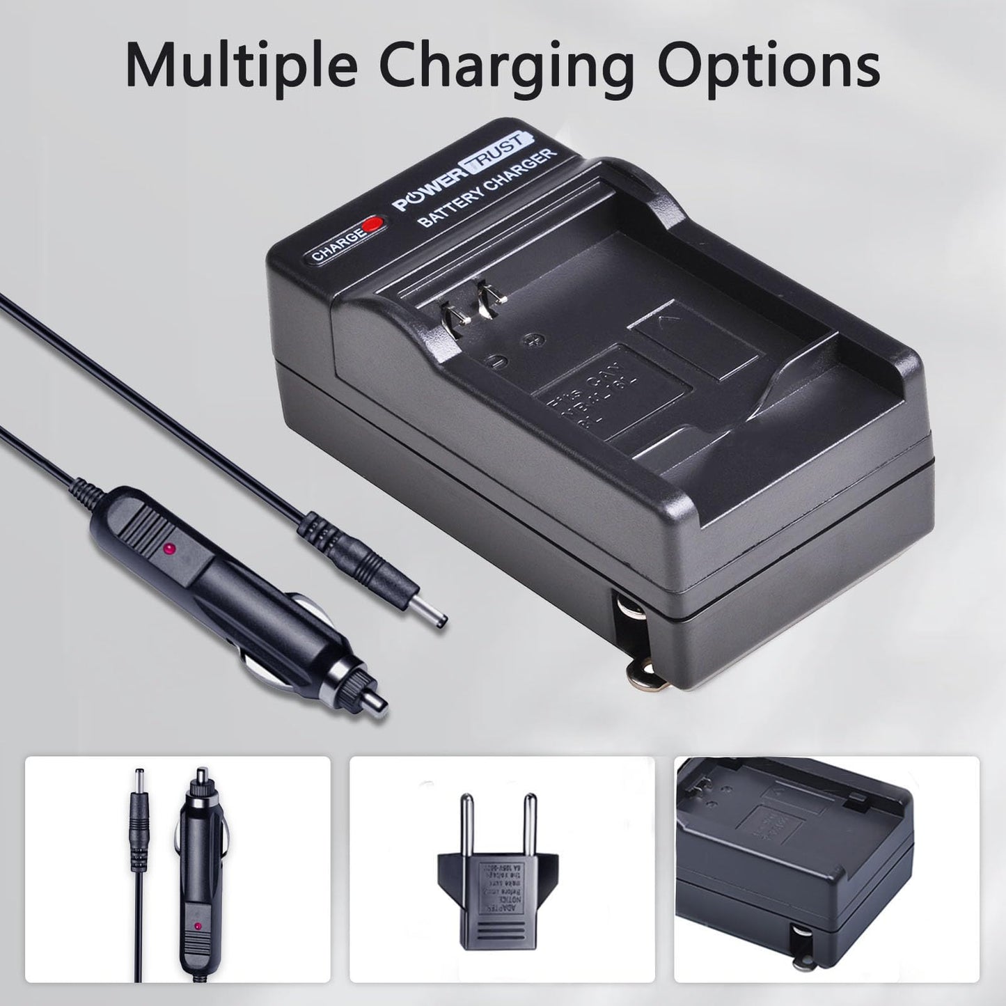 PowerTrust 2Pcs NB-4L NB4L Battery + Fast Charger for Canon PowerShot ELPH 100 HS, 300 HS, 310 HS, SD1000, SD1100 is, SD1400 is, SD200, SD30, SD300