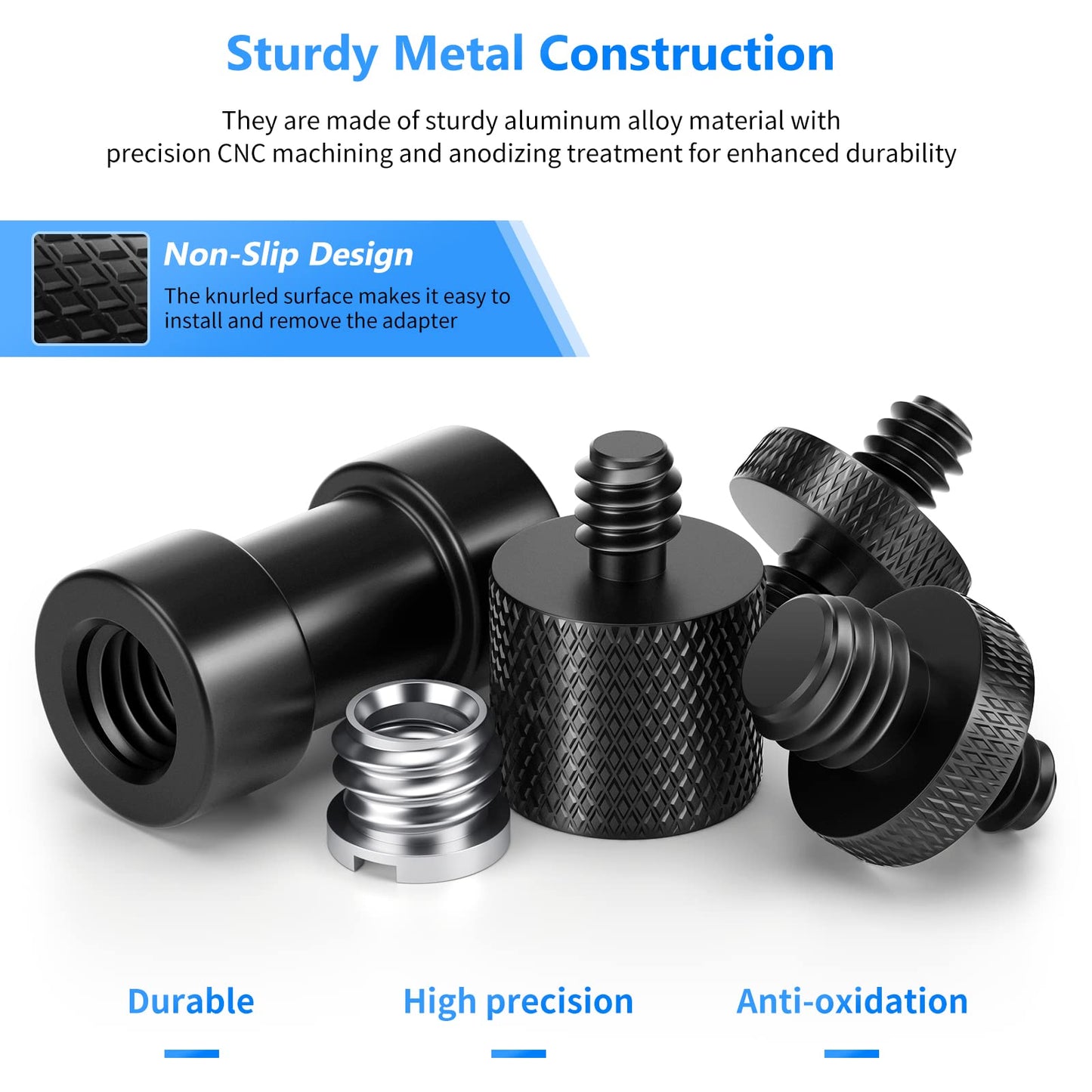 NEEWER Camera Screw Adapter, 22 Pieces 1/4” to 1/4” and 1/4” to 3/8” Tripod Mount Screw Adapter Converter Set for Camera Mount, Monopod, Ball Head