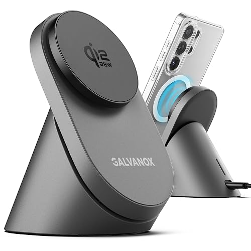 Qi2.2 Certified Magnetic Charging Stand for Samsung [25W] Compatible with MagSafe, Super-Fast Wireless Desktop Phone Charger for S26 Ultra S25 Plus