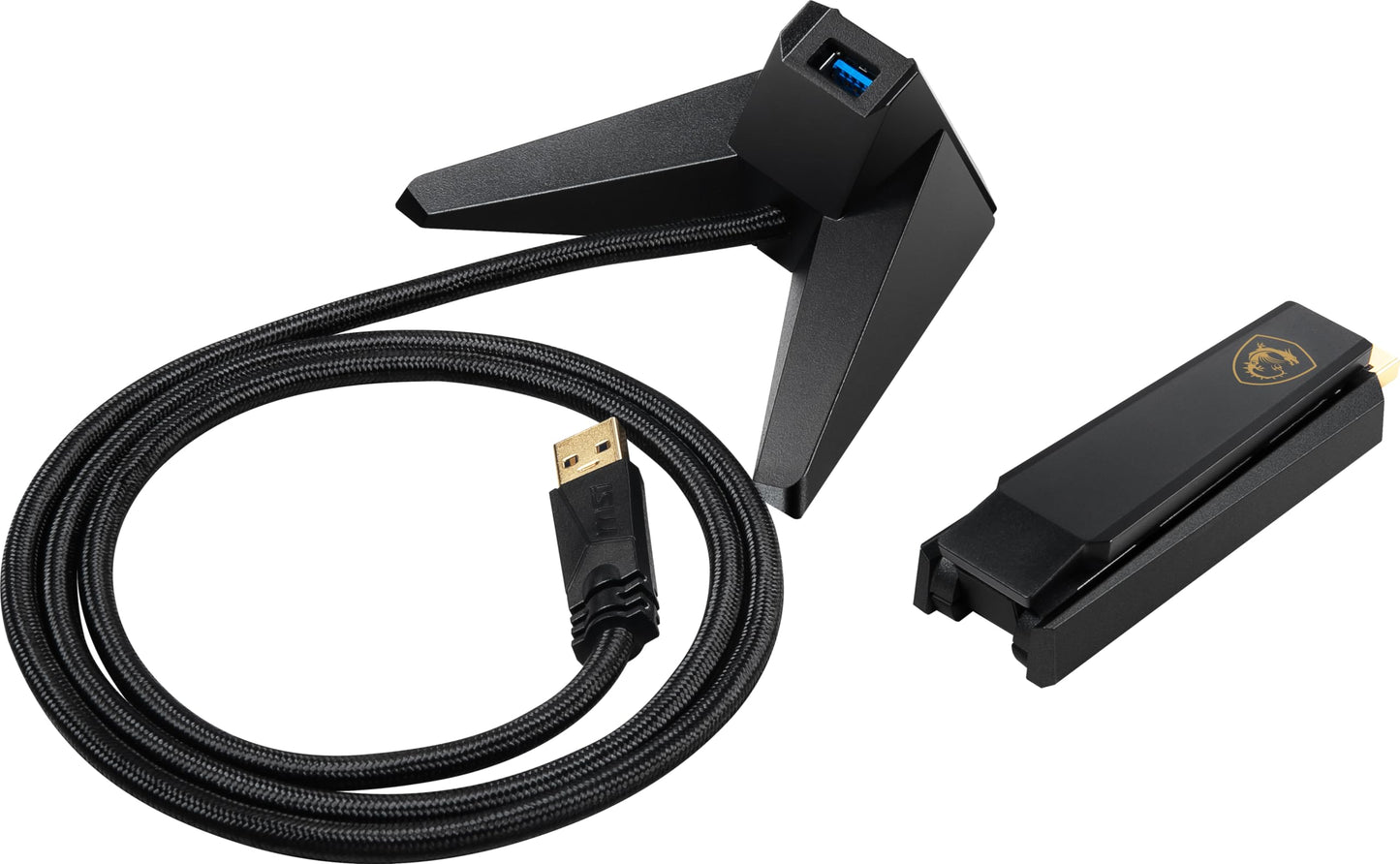 MSI AXE5400 WiFi 6E USB Adapter - WLAN up to 5400 Mbps (6GHz, 5GHz, 2.4GHz Wireless), USB 3.2 Gen 1, MU-MIMO, 2X High-Gain Tri-Band Antennas