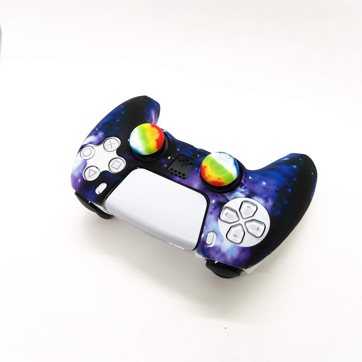 Skin for PS5 Controller Grips, Silicone Case Cover for PlayStation 5 Anti-Slip Protector with 10pcs Thumb Joysticks Caps (Blue Starry Sky)