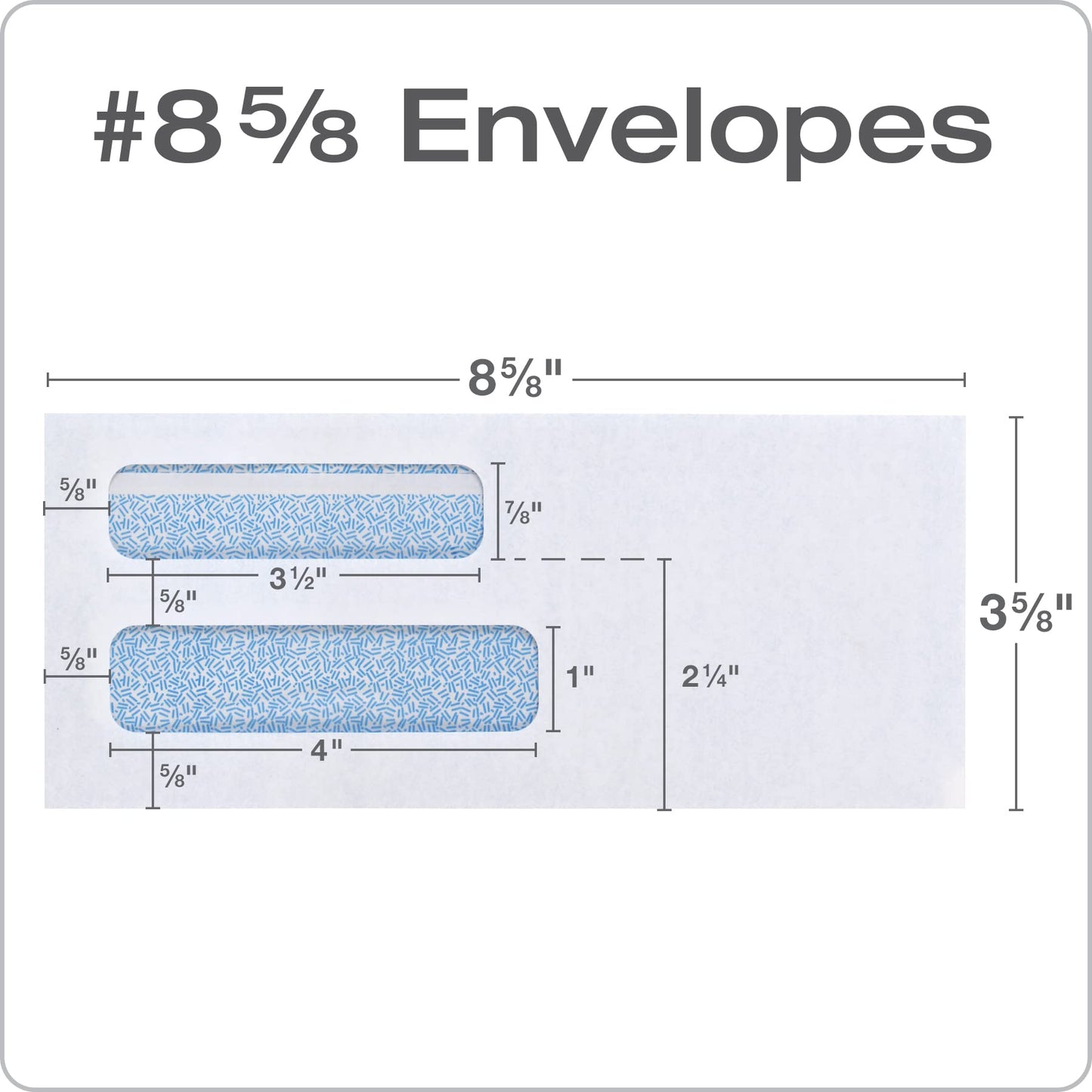 Columbian #8-5/8 Security Envelopes, 500 Pack, Double Window Self Seal Envelopes for QuickBooks Checks and Business Mailings, Tamper Evident, 3-5/8" x