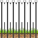 7 Pack 10 FT String Light Poles,Metal with Fork Lights Poles for Outdoor String Light, Rustproof Heavy Duty for Outside