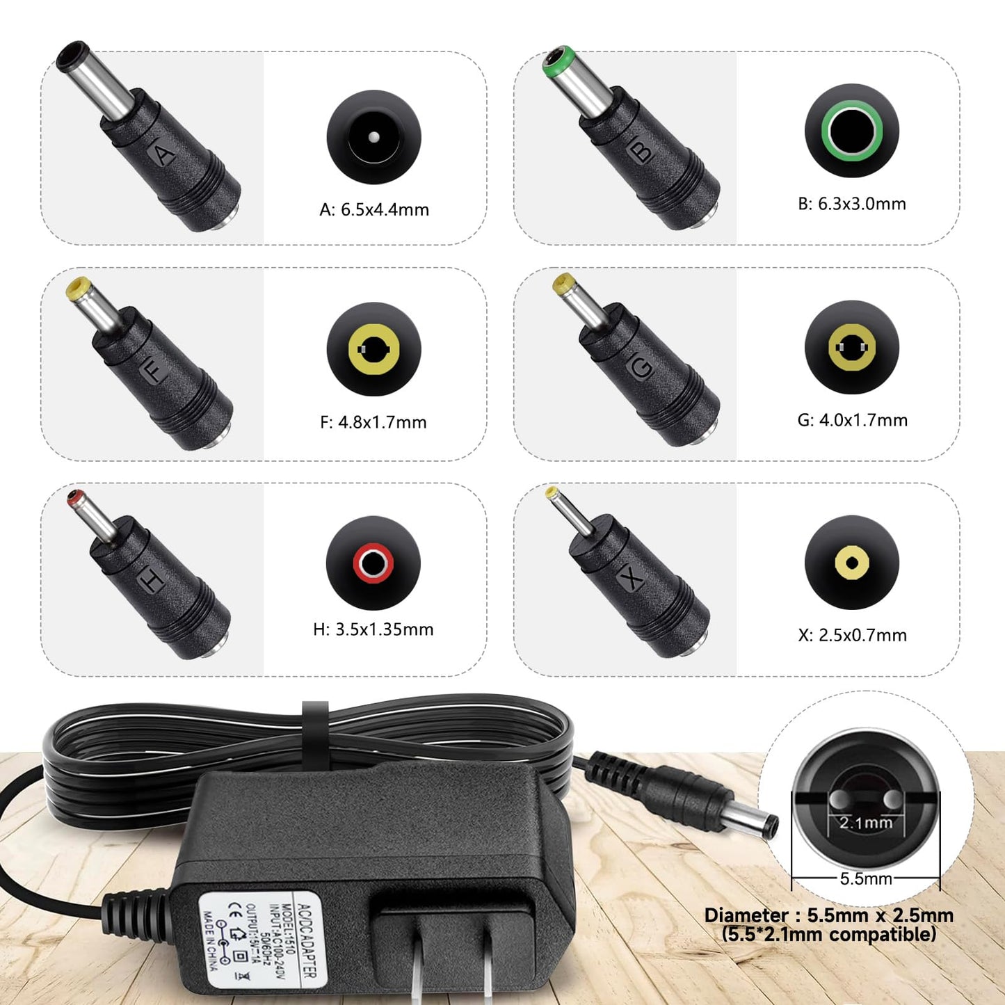 DC 15V 1A Car Jump Starter Power Cord Charger for Peak 450A 500A 600A 800A 1000A Auto Battery Booster AC Adapter, Compatible with Beatit, Schumacher…