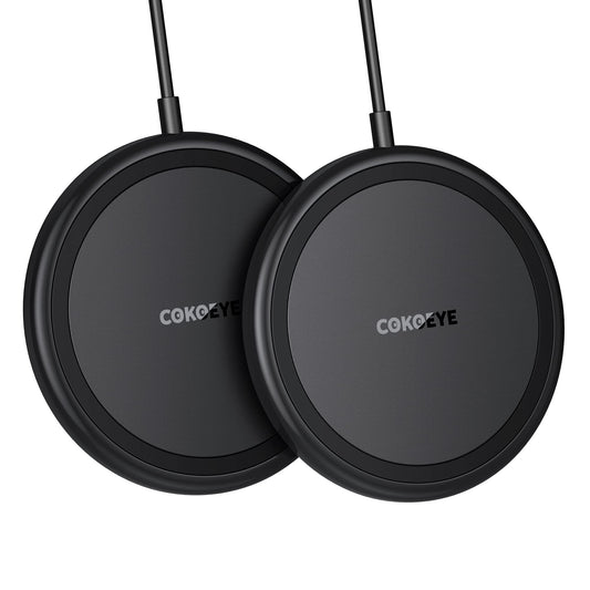 COKOEYE Wireless Charger, 15W Max Fast Wireless Charging Pad 2-Pack Compatible with iPhone 17/17 Air/17 Pro/17 Pro Max/16/15/14/13/12/Samsung