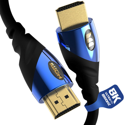 Monster 8K HDMI Cable - Xbox Series X & PlayStation 5 HDMI Cable w/ 24K Gold Contacts & V-Grip, 48 Gbps Speed, 60/120 Hz Refresh Rate, Dynamic HDR