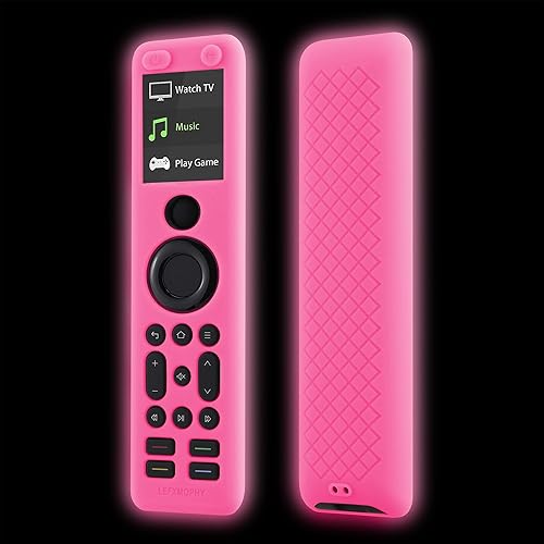 LEFXMOPHY Cover for SofaBaton X1S Remote Control Silicone Case Replacement with Lanyard Hot Pink Glow in Dark