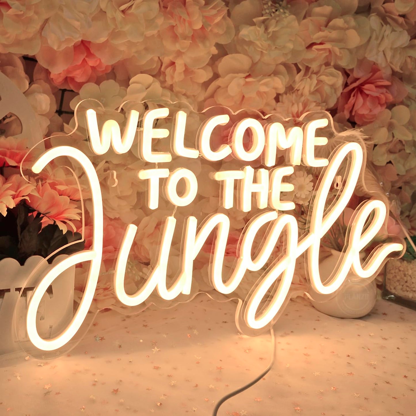 Welcome to the Jungle Neon Sign Home Wall Decor LED Neon Light Wall Sign for Safari Jungle Themed Party Baby Shower Background Bedroom Kids Birthday
