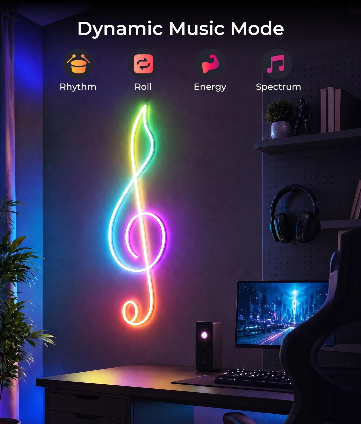 DeckTok LED Strip Light 9.84ft, RGB IP65 Waterproof LED Lights, Smart Strip Light with Music Sync, Timer, Color Changing, Compatible with Alexa