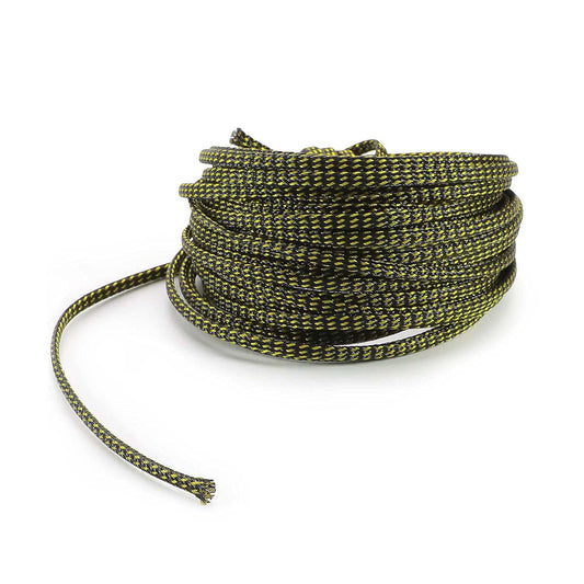 Othmro 1Pcs 393.7inch/32.8ft PET Expandable Cord Protector Wire, 0.16" Width Loom Tubing Cable Non-Split Sleeving Flexible Wire Mesh Sleeve Black Gold