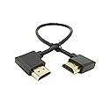 SinLoon Gold Plated High Speed 90 Angle Right HDMI Male to Left HDMI Male Adapter Cable Supports Ethernet, 3D and Audio Return (0.3M R-L)