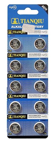 Tianqiu 10Pcs Ag13 Lr44 357 Sr44Sw Alkaline Battery