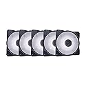 Apevia CO512L-WH Cosmos 120mm White LED Ultra Silent Case Fan w/ 16 LEDs & Anti-Vibration Rubber Pads (5 Pk)