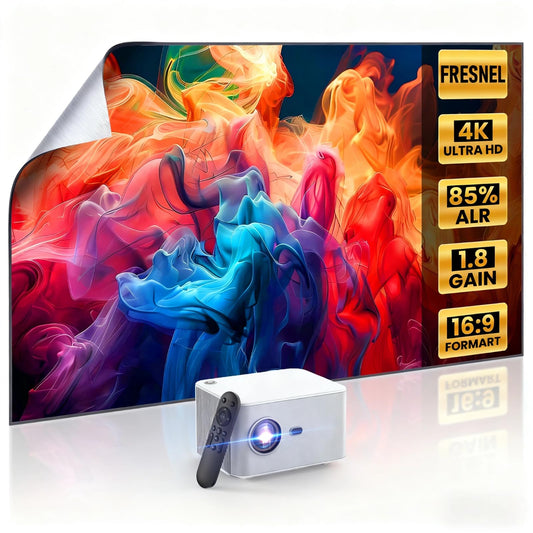 [Built-In App Smart Projector and Fresnel 85% ALR Screen] Daylight Screen 1.8dB Gain 100% sRGB Support 8K/4K 75", Home Theater Projector Auto Focus