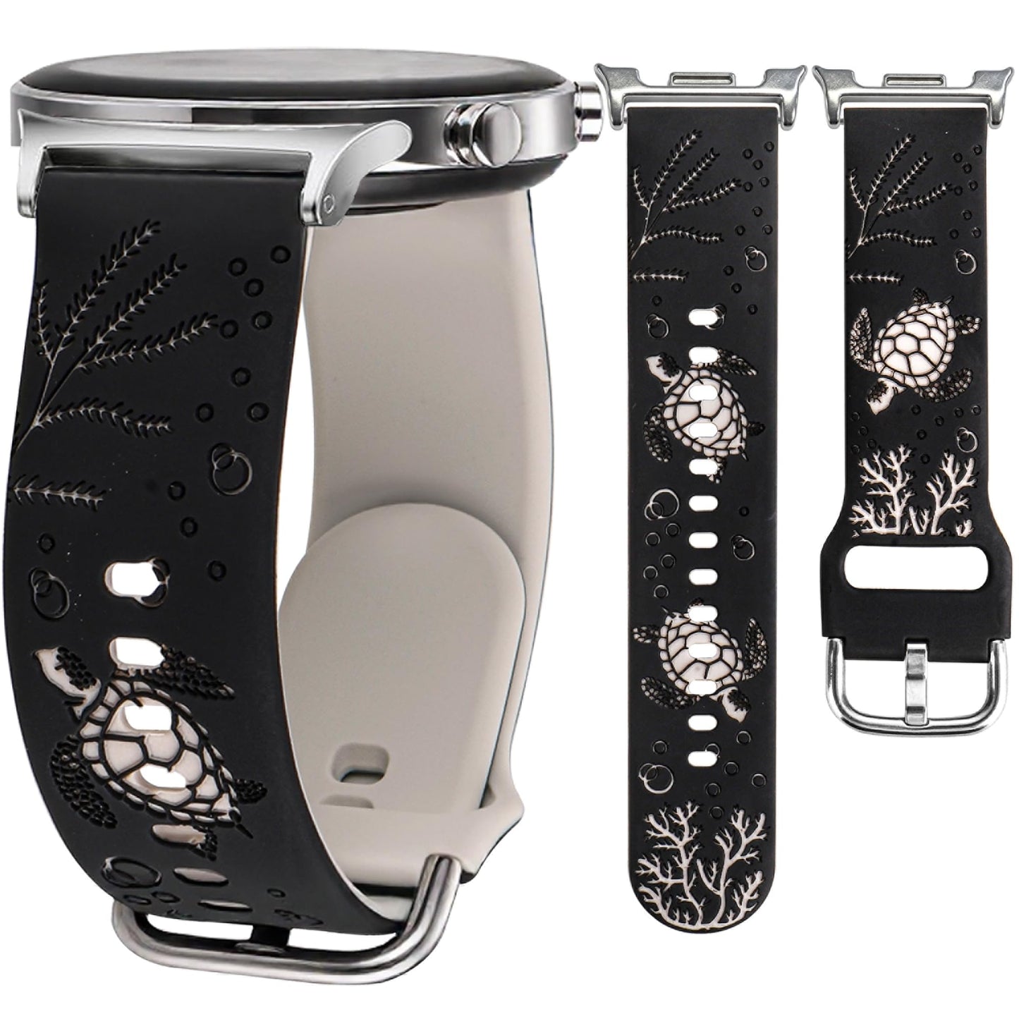 HMFCBFSS Engraved Seaturtle Soft Band for Samsung Galaxy Watch 9/8-44/40mm