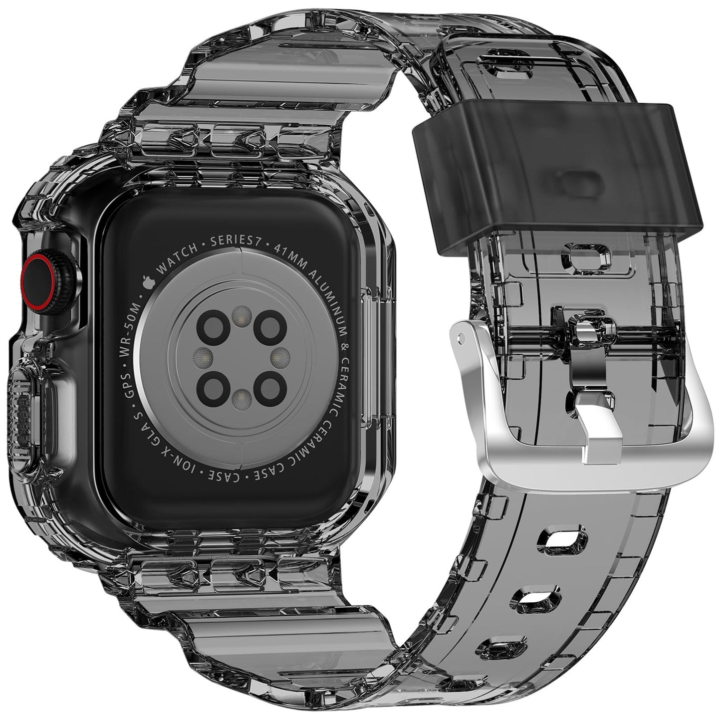 XYF Compatible for Crystal Clear Apple Watch Bands 41/40/38mm ClearBlack